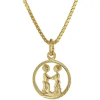 Trendor 75990-06 Sternzeichen Zwilling 333 Gold + goldplattierte Kinder-Kette