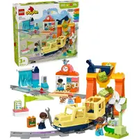 LEGO DUPLO Town Große interaktive Eisenbahn, Bauspielzeug für Kleinkinder ab 3 Jahren, Push & Go Lok mit Lichtern und Geräuschen, Schienenteile, Lernspielzeug für Vorschulkinder 10428