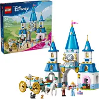 LEGO Disney Princess Cinderellas Schloss und Pferdekutsche, Set für Mädchen ab 6 Jahren, Fantasy Spielzeug mit Prinzessin Cinderella und Märchenprinz Mini Puppen, Geschenkidee für Disney Fans 43275