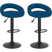 vidaXL Barhocker 2 Stk. Blau Samt