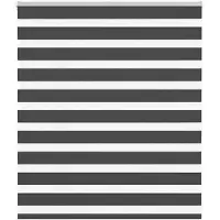 vidaXL Doppelrollo Schwarz 135x100 cm Stoffbreite 130,9 cm Polyester