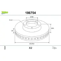 Valeo 2 Bremsscheiben Vorderachse belüftet Ø 65 mm 22 mm für u.a. SKODA OCTAVIA