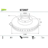 Valeo Bremsscheibe COATED 672697