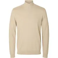 Selected Herren Pullover & Cardigans Slhberg Half Zip Cardigan Noos - Beige - Größe L