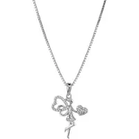 Trendor 75058 Damen-Kette Anhänger Elfe 925 Silber mit Zirkonias