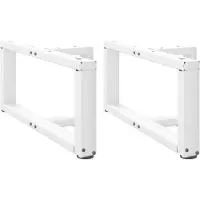 vidaXL Couchtischbeine T-Form 2 Stk. Weiß 60x25x(30-31) cm Stahl