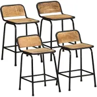 vidaXL Barhocker 4 Stk. 46x35,5x70 cm Raues Mango Massivholz