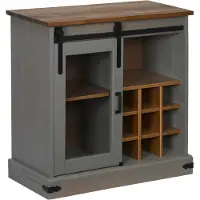 vidaXL Sideboard HALDEN mit Schiebetür Grau 80x40x80 cm Massivholz