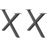 vidaXL Couchtischbeine X-Form 2 Stk. Anthrazit 70x(42-43) cm Stahl