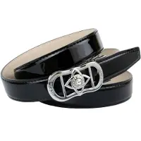 Anthoni Crown Ledergürtel , Damen, Gr. 100, schwarz, Leder, unifarben, Gürtel Ledergürtel, mit exklusiver Koppelschließe, bombiert