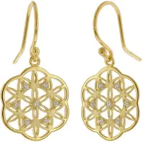 Trendor 15938 Damen-Ohrringe Mandala 925 Silber Vergoldet