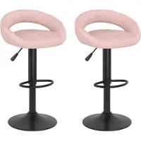 vidaXL Barhocker 2 Stk. Rosa Samt