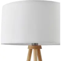 LINDBY Stehleuchte Adamio, Ø 45,5 cm, weiß, Textil, Tripod