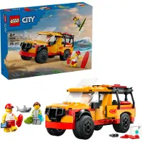 LEGO City Einsatzfahrzeug der Rettungsschwimmer - Geländewagen Spielzeug mit 2 Minifiguren und Hai - Bauset für Mädchen und Jungen ab 6 Jahren - Geschenkidee für Surfer und Wassersportfans 60453
