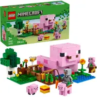 LEGO Minecraft Das Babyschwein-Haus, Set zum Videospiel mit Tierfiguren, Bauspielzeug mit Zombie-Piglin im Wald-Biom, Geschenk für Mädchen und Jungen ab 7 Jahren 21268