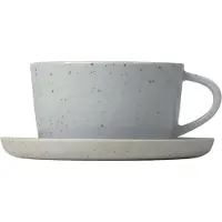 Blomus Set 2 Kaffeetassen SABLO, mit Untertassen, 4 tlg., Keramik, grau, 150 ml, 64112