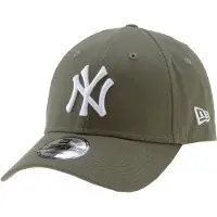 New Era Baseball Cap "LEAGUE ESSENTIAL 9FORTY LEAGUE", grün (khaki), Baumwolle, Caps Baseball Cap, mit großer Yankees-Logostickerei, seitlich aufgesticktes New-Era-Logo