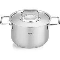 Fissler Pure Collection / Edelstahl-Kochtopf (Ø 20 cm, 3,6L) Töpfe inkl. Metall-Deckel, Innen-Skalierung – Induktion