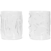 Ferm Living Wasserglas Doodle Tall Clear Doodle 350 ml (2er-Set)