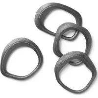 Ferm Living Serviettenring Flow Black Brass (4er-Set)