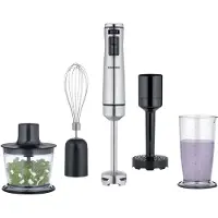 Severin Stabmixer mit Premium-Set SM 3774 aus Kunststoff, gebürstetschwarzsilber Stabmixer Rührstab Mixbecher Zerkleinerer