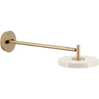 UMAGE Asteria Long LED-Wandlampe, weiß/messing, Stecker - , Asteria Long, dimmbar, Gold / Messing, für Wohnzimmer, Metall, Design