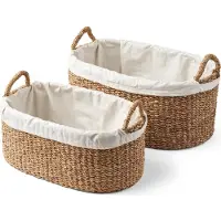 Humdakin Wäschekorb Laundry Wicker Set Organic Cotton Lining (2er-Set)
