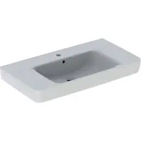 Geberit Aufsatzwaschbecken Renova Plan mit Ablage 90 cm weiß mit KeraTect Spezialglasur 501728008