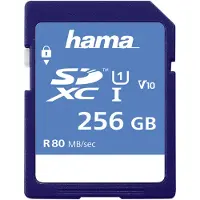 Hama 00123997, 256 GB, SDXC, Klasse 10, UHS-I, 80 MB/s, Blau