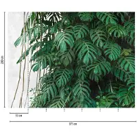 Living Walls Fototapete "The Wall" botanisch naturalistisch natürlich glatt Fototapete Palmen Tapete Dschungel Tapeten Wohnzimmer Flur Design Büro