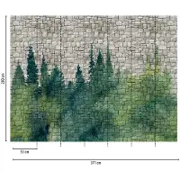 Living Walls Fototapete "The Wall" Motiv Steinoptik Wald glatt Fototapete Wald Tapete Steinoptik Tapeten Wohnzimmer modern Design