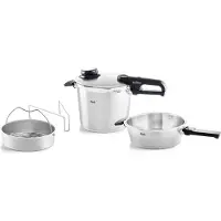 Fissler Schnellkochtopf-Set Vitavit Premium 4-teilig – 6 L & Schnellbratpfanne 2,5 L, Induktion, inkl. Einsatz