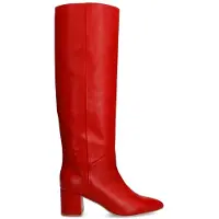 Manfield Rote Lederstiefel mit Absatz | Größe 39