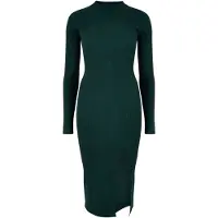 Apricot Strickkleid "Midikleid aus Rippenstrick" mit hochgeschlossenem Ausschnitt