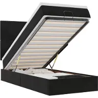 vidaXL Ottoman-Bett mit Matratzen & LEDs Schwarz 90x190 cm Samt