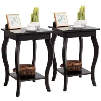Coast 2er Set Nachttisch mit Ablage Sofatisch 40 x 40 x 60 cm Braun