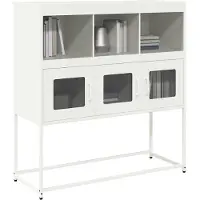 vidaXL Sideboard Weiß 100,5x39x107 cm Kaltgewalzter Stahl