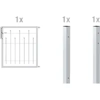 GAH Alberts Zauneinzeltür ALBERTS "Madrid", silber (silberfarben), B:100cm H:100cm, Stahl, Tore, Zauneinzeltür, Breite: 100 cm, Höhe 80 und 100 cm, feuerverzinkt