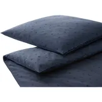 Elegante Jacquard Satin Bettwäsche Stars navy 155x220 cm + 80x80 cm