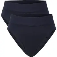 Calida Slip "Slip Elastic High Waist 2er Pack", Damen, Gr. 36-38, blau (dunkelblau), Obermaterial: 94% Baumwolle CO. 6% Elasthan EL., Unterhosen Slip