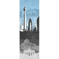 Architects Paper Fototapete "Berlin" Tapete Stadt Berlin Fototapete Grau Blau Panel 1,00m x 2,80m