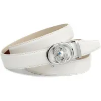 Anthoni Crown Ledergürtel , Damen, Gr. 105, weiß, Leder, unifarben, Gürtel Ledergürtel, Eleganter Klassiker in schwarz mit Glitzersteinen