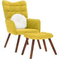 vidaXL Relaxsessel mit Hocker Gelber Samt