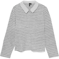 Vero Moda Langarmshirt in Light Grey Melange | Gr.: L