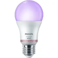 Philips Smarte LED-RGB-Lampe A60, E27-Sockel, 806 lm, Zweierpack, Wi-Fi/Bluetooth, Weiß, Wi-Fi 4 (802.11n), 802.11b, 802.11g, LED, Kunststoff, E27