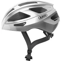 ABUS Rennradhelm Macator - sportiver Fahrradhelm für Einsteiger - auch für Zopfträger/-innen - für Damen und Herren - Silber, Größe S (51-55 cm)