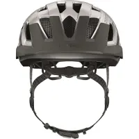 ABUS Stadthelm Urban-I 3.0 ACE - sportlicher Fahrradhelm mit LED-Rücklicht, verlängertem Schirm und Magnetverschluss - für Damen und Herren - Silber, Größe M (52-58 cm)