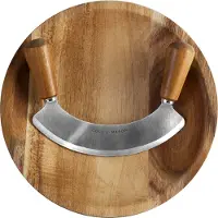 Cole and mason Schneidebrett Cole & Mason Ashden Mezzaluna with Acacia Natural Wood