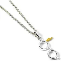 Carat Shop Harry Potter pendentif et collier argent Silver Glasses & Lightning Bolt
