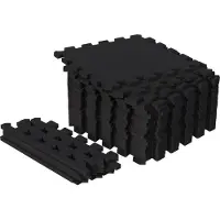 Gorilla Sports Bodenschutzmatte - Set, 18 Stücke, 30x30 cm, EVA, Rutschfest, Schwarz - Bodenmatte, Schutzmatte, Puzzlematte, Fitness Unterlegmatte